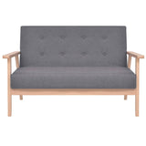 Ensemble de canapés 3 pcs Tissu Gris foncé