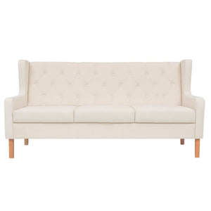 Ensemble de canapés 2 pcs tissu blanc crème