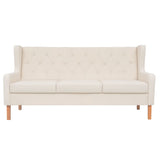 Ensemble de canapés 3 pcs tissu blanc crème