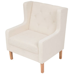 Ensemble de canapés 3 pcs tissu blanc crème