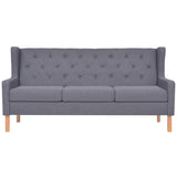 Ensemble de canapés 3 pcs tissu gris