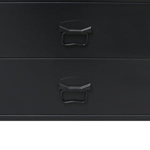 Commode à tiroirs Métal Style Industriel 78x40x93 cm Noir