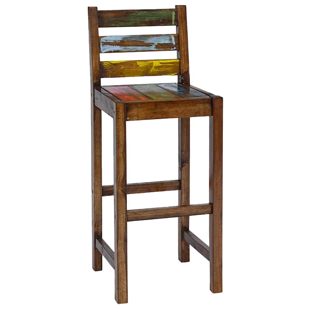 Tabourets de bar lot de 2 bois massif de récupération