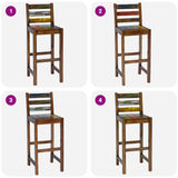Tabourets de bar lot de 2 bois massif de récupération