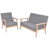 Ensemble de canapés 2 pcs Tissu Gris clair
