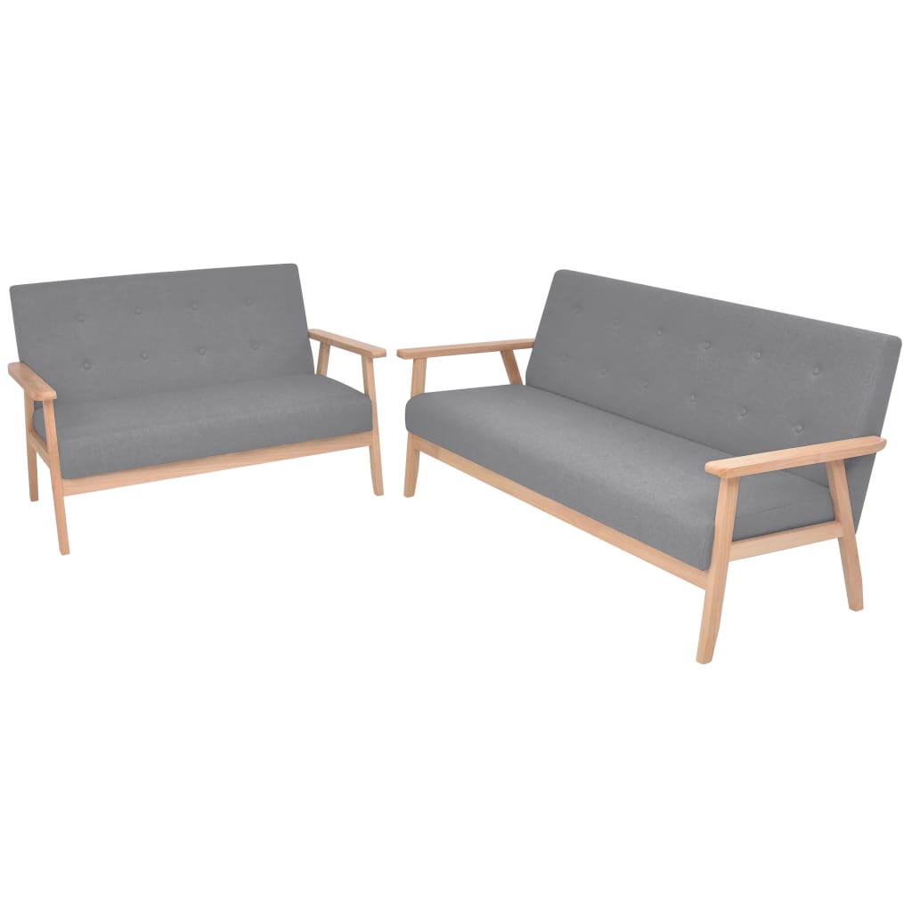 Ensemble de canapés 2 pcs Tissu Gris clair