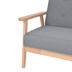 Ensemble de canapés 2 pcs Tissu Gris clair