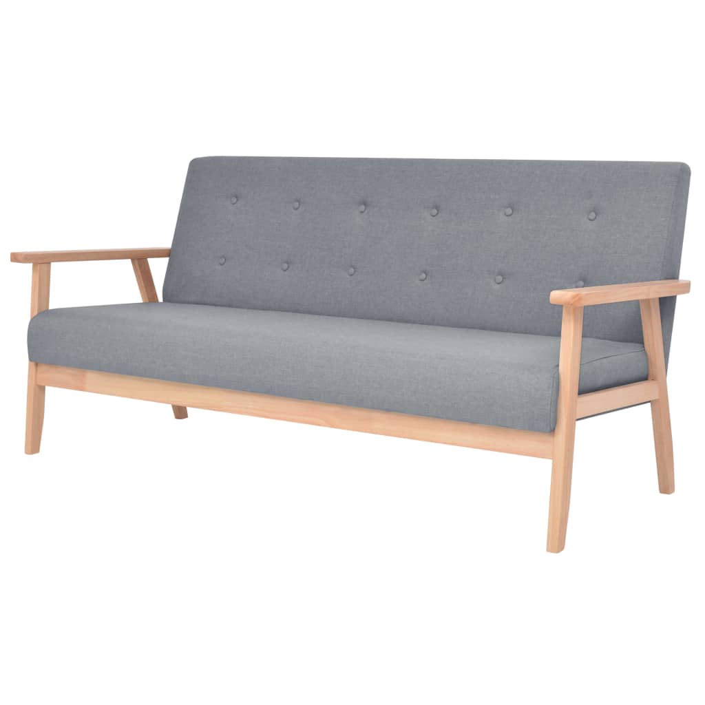 Ensemble de canapés 3 pcs Tissu Gris clair