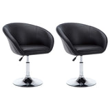 Chaises pivotantes de salle à manger 2 pcs Noir Similicuir
