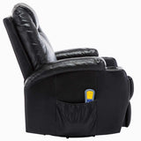 Fauteuil à bascule de massage Noir Similicuir