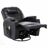 Fauteuil à bascule de massage Noir Similicuir