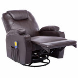 Fauteuil à bascule de massage Marron Similicuir