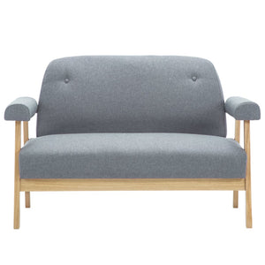 Canapé à 2 places Tissu Gris clair
