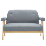 Canapé à 2 places Tissu Gris clair