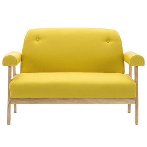 Canapé à 2 places Tissu Jaune