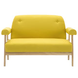 Canapé à 2 places Tissu Jaune