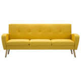 Canapé à 3 places Tissu Jaune