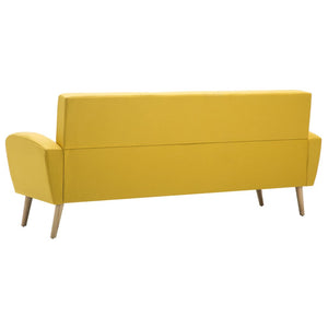 Canapé à 3 places Tissu Jaune