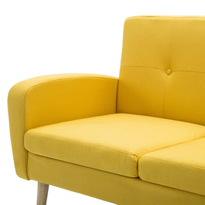 Canapé à 3 places Tissu Jaune