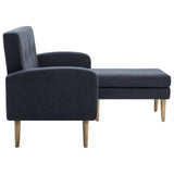 Canapé en forme de L revêtement en tissu gris foncé
