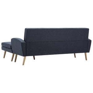 Canapé en forme de L revêtement en tissu gris foncé