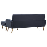 Canapé en forme de L revêtement en tissu gris foncé