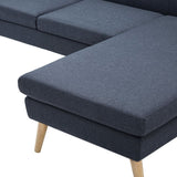 Canapé en forme de L revêtement en tissu gris foncé