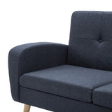 Canapé en forme de L revêtement en tissu gris foncé