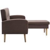 Canapé en forme de L revêtement en tissu 186x136x79 cm marron
