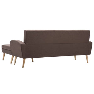Canapé en forme de L revêtement en tissu 186x136x79 cm marron