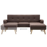 Canapé en forme de L revêtement en tissu 186x136x79 cm marron