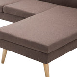 Canapé en forme de L revêtement en tissu 186x136x79 cm marron