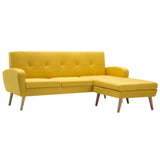 Canapé en forme de L revêtement en tissu 186x136x79 cm jaune