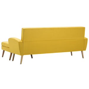 Canapé en forme de L revêtement en tissu 186x136x79 cm jaune