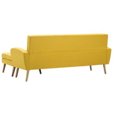 Canapé en forme de L revêtement en tissu 186x136x79 cm jaune