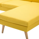Canapé en forme de L revêtement en tissu 186x136x79 cm jaune