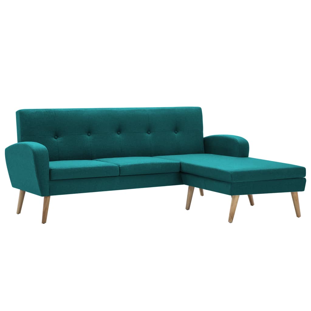 Canapé en forme de L revêtement en tissu 186x136x79 cm vert