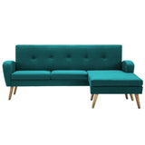 Canapé en forme de L revêtement en tissu 186x136x79 cm vert
