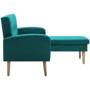 Canapé en forme de L revêtement en tissu 186x136x79 cm vert