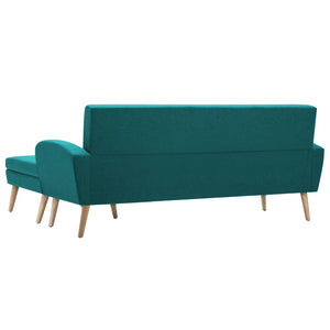 Canapé en forme de L revêtement en tissu 186x136x79 cm vert