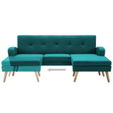 Canapé en forme de L revêtement en tissu 186x136x79 cm vert