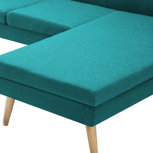 Canapé en forme de L revêtement en tissu 186x136x79 cm vert