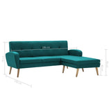 Canapé en forme de L revêtement en tissu 186x136x79 cm vert