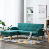Canapé en forme de L revêtement en tissu 186x136x79 cm vert
