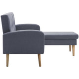 Canapé forme de L revêtement en tissu gris clair 186x136x79 cm