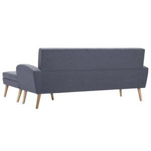 Canapé forme de L revêtement en tissu gris clair 186x136x79 cm