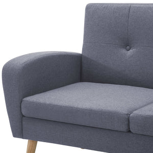 Canapé forme de L revêtement en tissu gris clair 186x136x79 cm