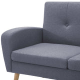 Canapé forme de L revêtement en tissu gris clair 186x136x79 cm