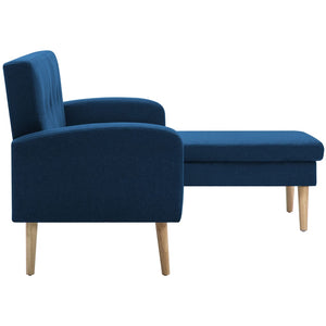 Canapé en forme de L revêtement en tissu 186x136x79 cm bleu