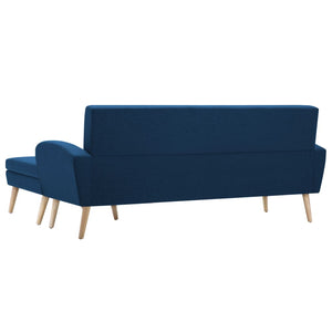 Canapé en forme de L revêtement en tissu 186x136x79 cm bleu